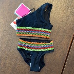 Brand new little peixoto black bikini size 4 girl